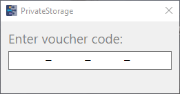 Screenshot of form where to enter a voucher code.